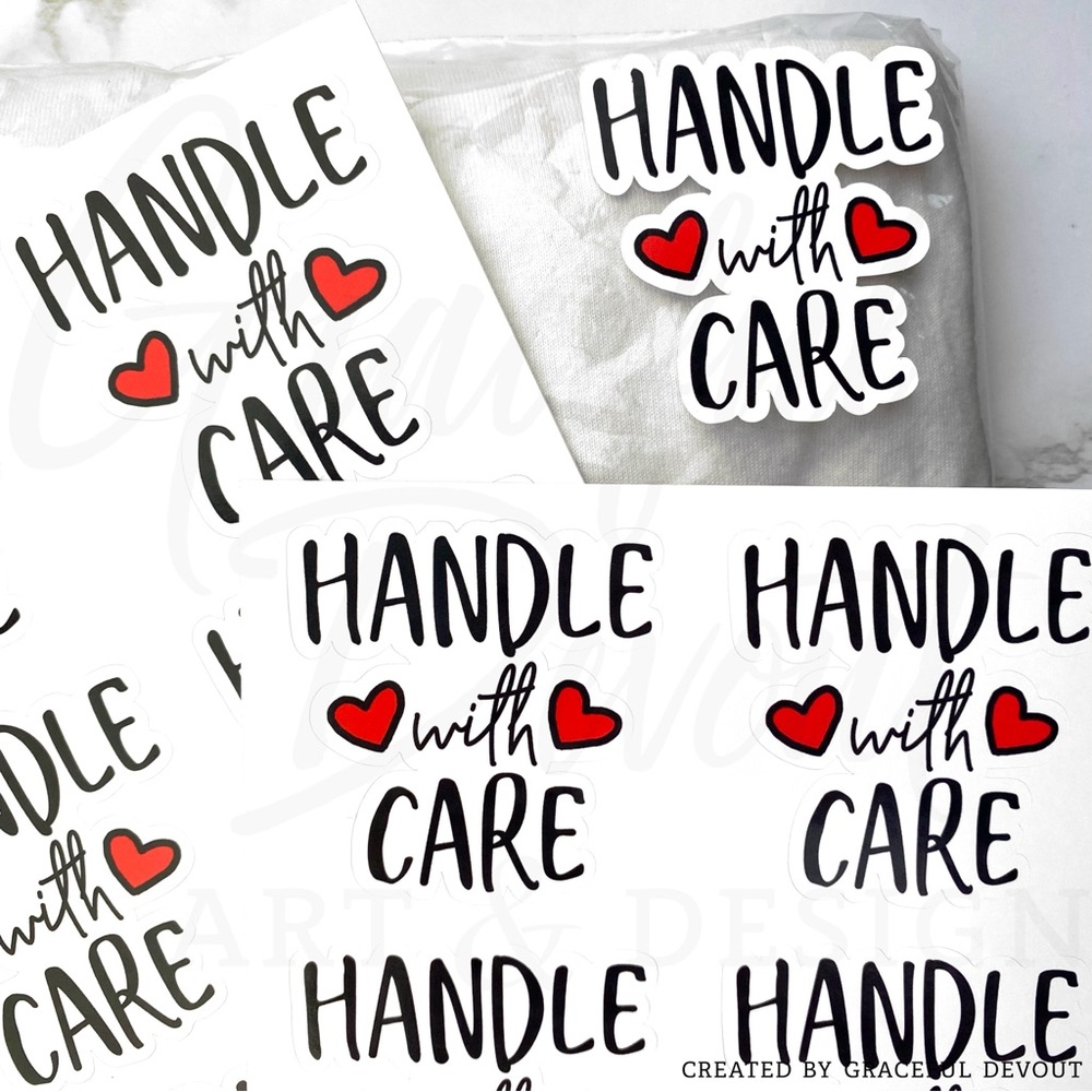 Handle with care - 2" (inches) (48ct.) Stickers - Picture 4 of 5